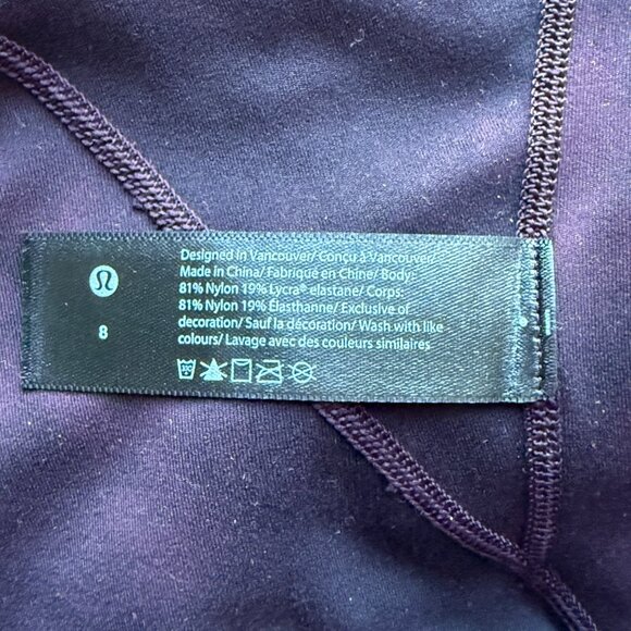 Lululemon Womens Align Long Sleeve Crop Top Size 8 Burgundy Tie-Dye Print - Picture 5 of 7